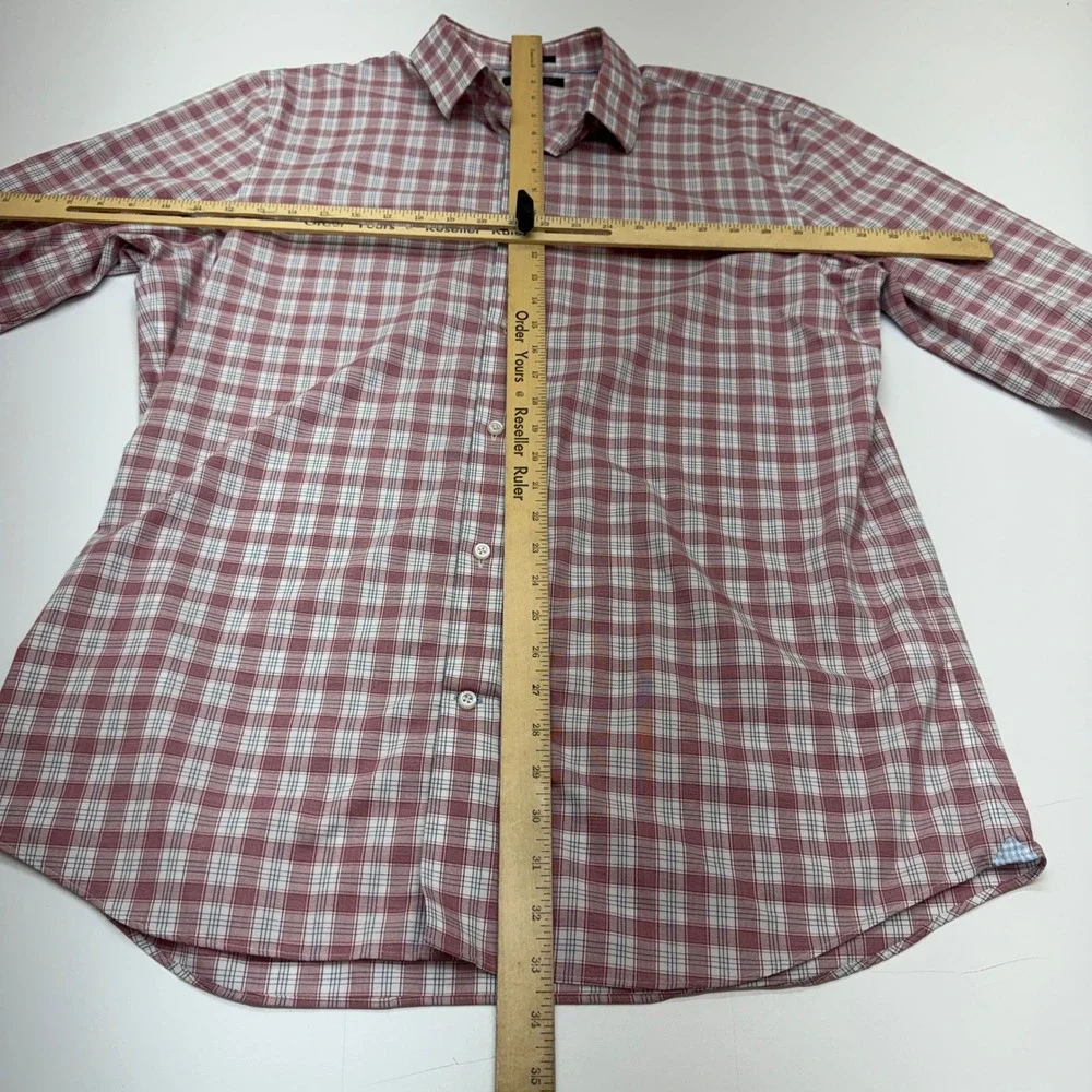 Banana Republic Shirt Mens XL Red Plaid Button Down Preppy Office Professional